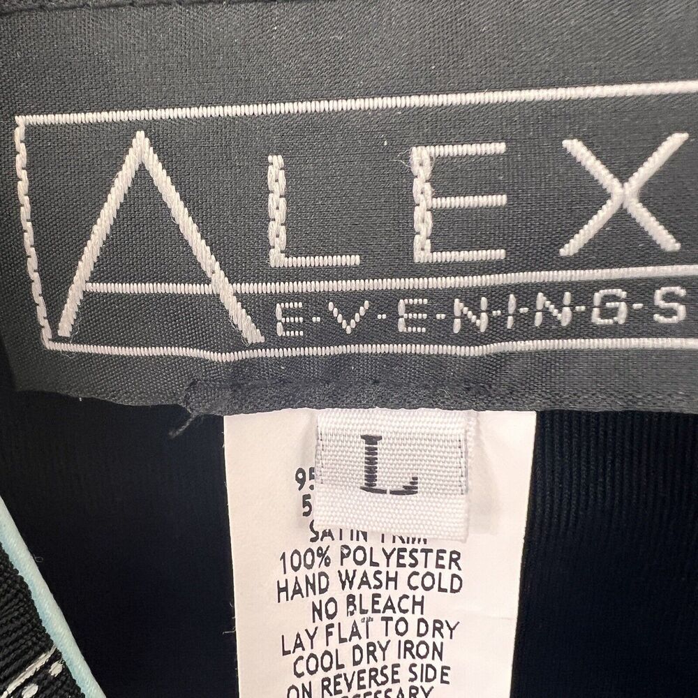 ALEX EVENINGS Women's Sparkly/Metallic Black and Light Blue Jacket USA made L - Picture 3 of 10